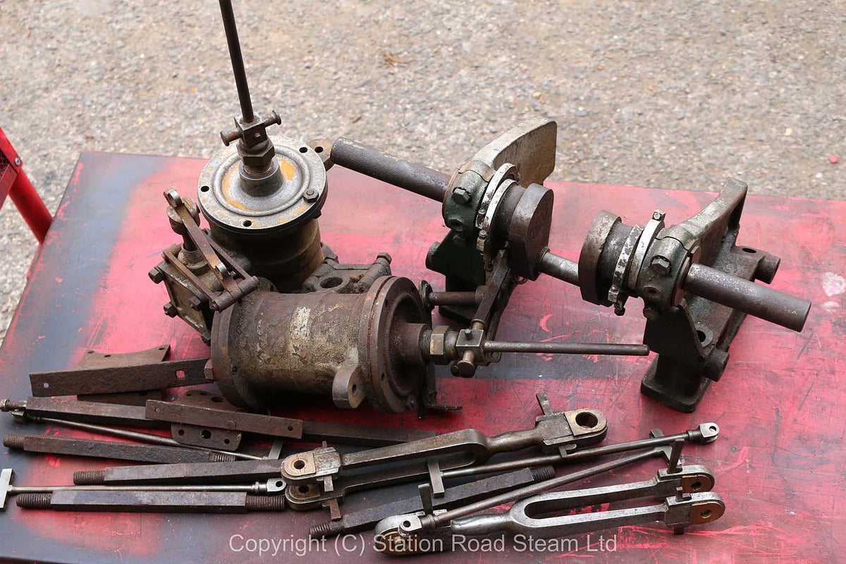 Large old dismantled V-twin engine