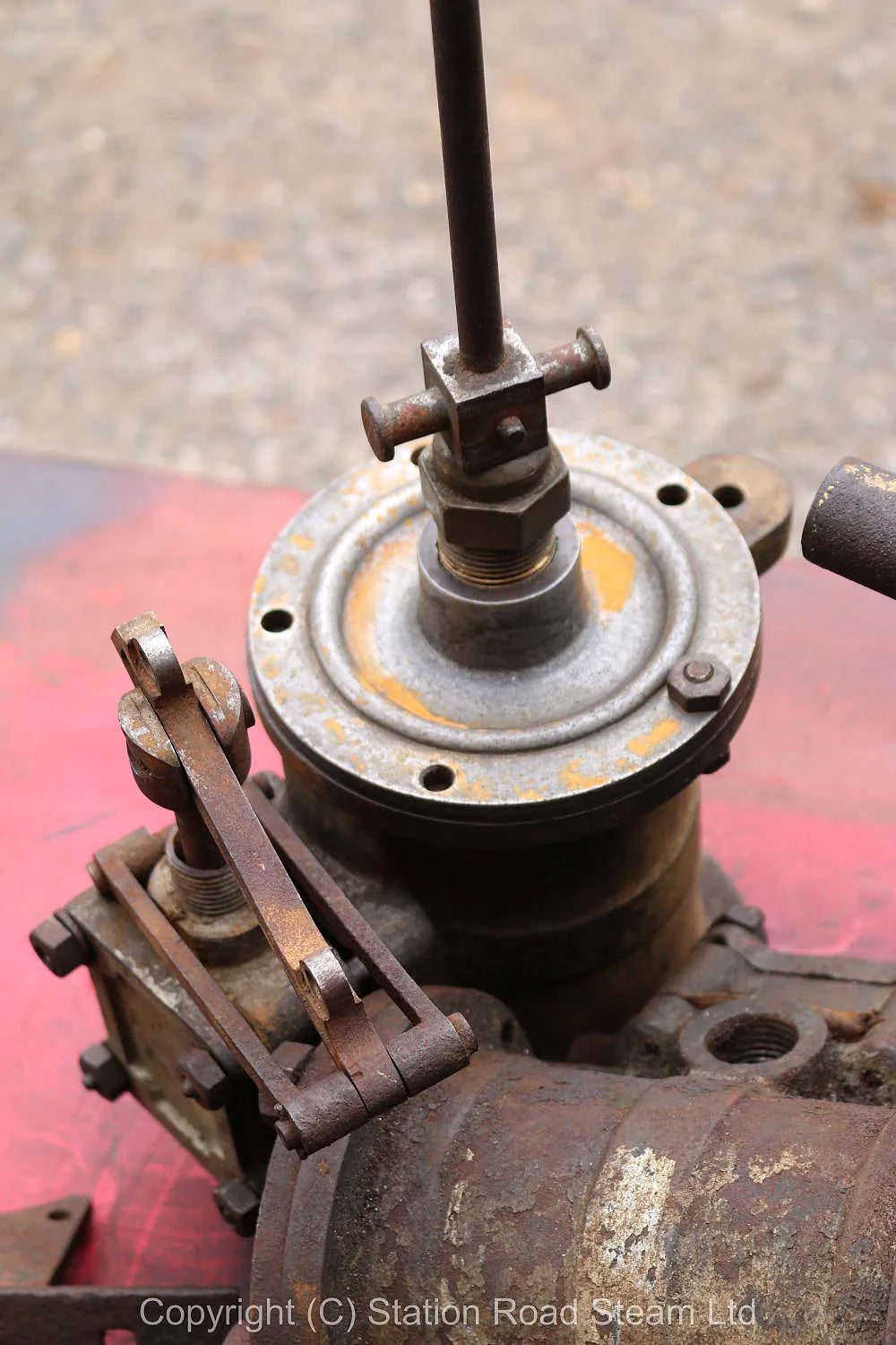Large old dismantled V-twin engine