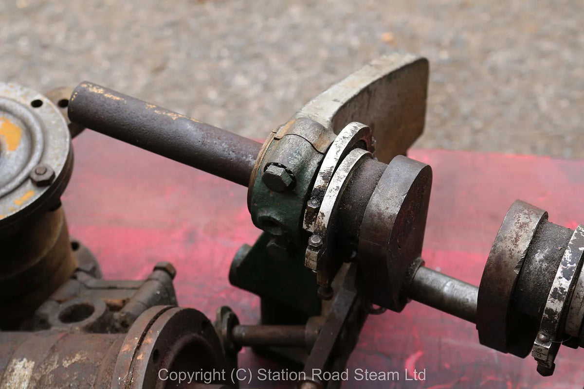 Large old dismantled V-twin engine