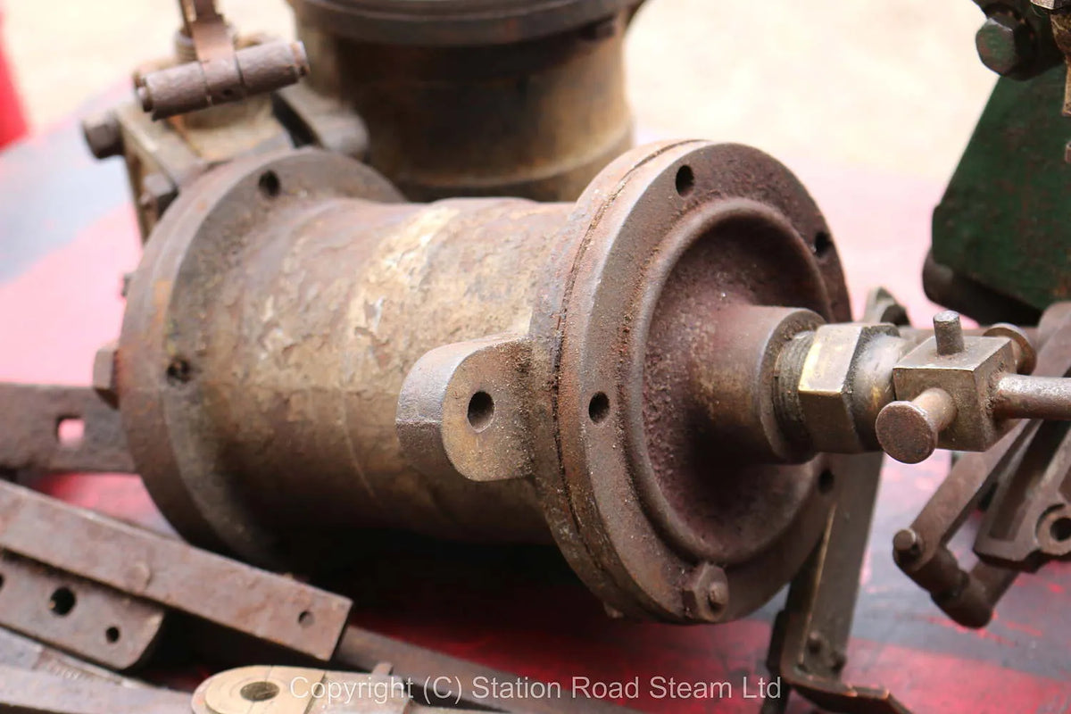 Large old dismantled V-twin engine
