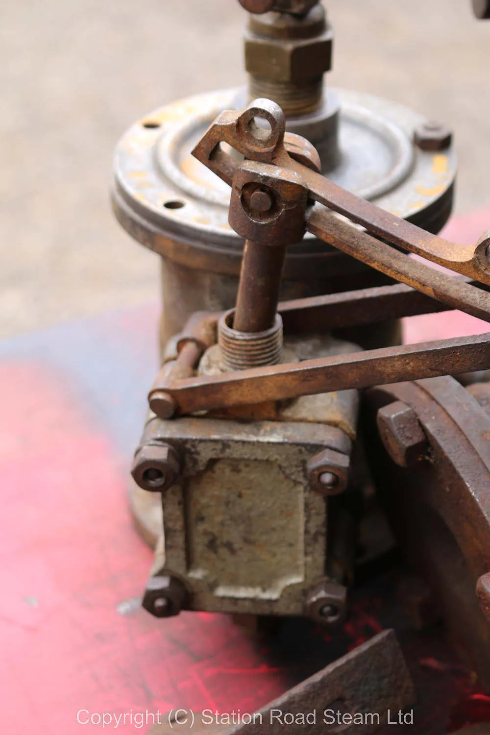 Large old dismantled V-twin engine