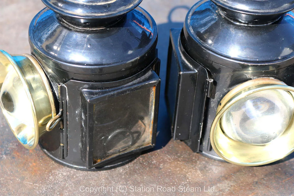 Pair 4 inch scale traction engine lamps