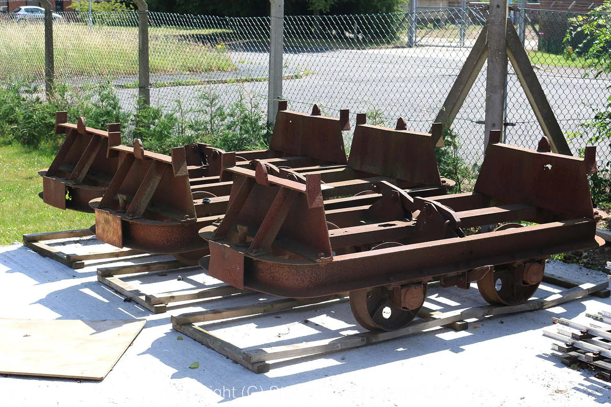 Three two foot gauge skip wagon chassis