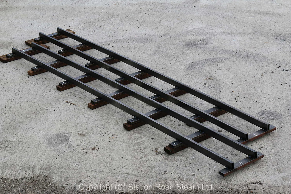 Fifteen 2 metre lengths 5 inch gauge steel track