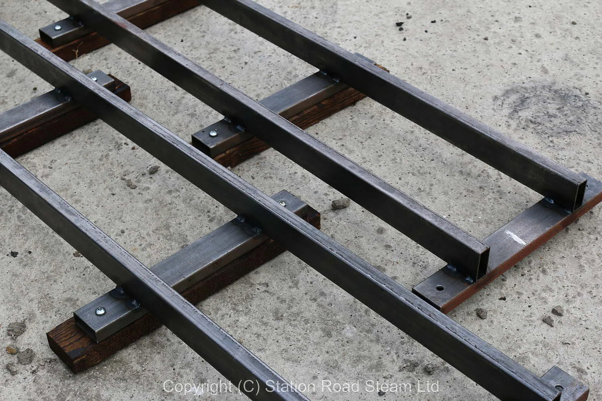 Fifteen 2 metre lengths 5 inch gauge steel track