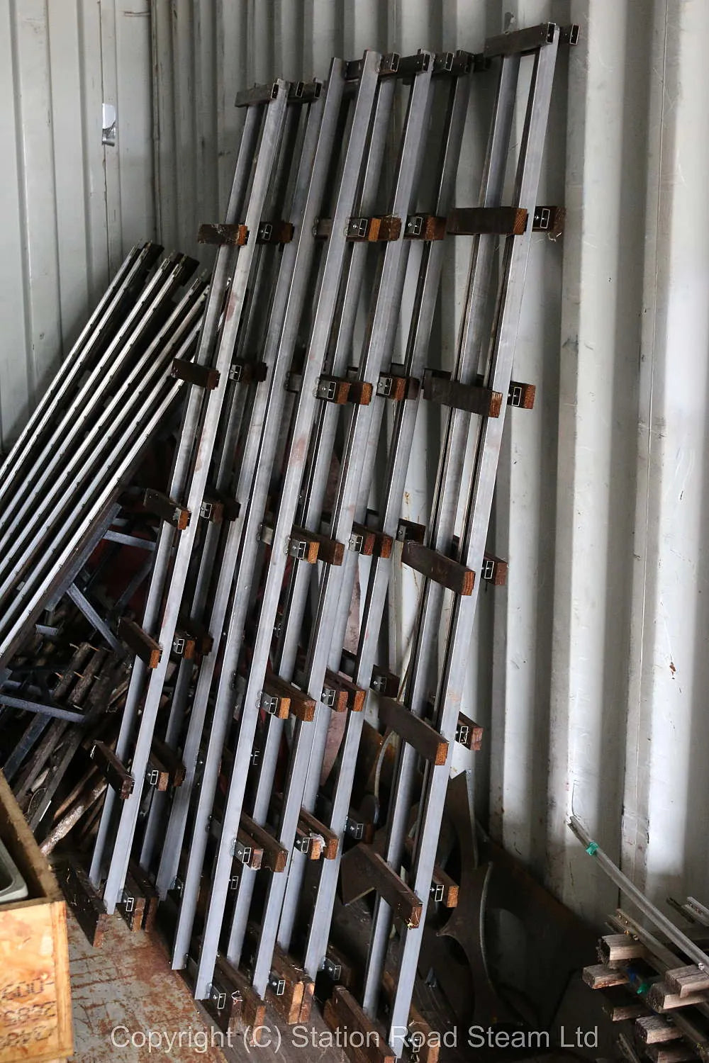 Fifteen 2 metre lengths 5 inch gauge steel track