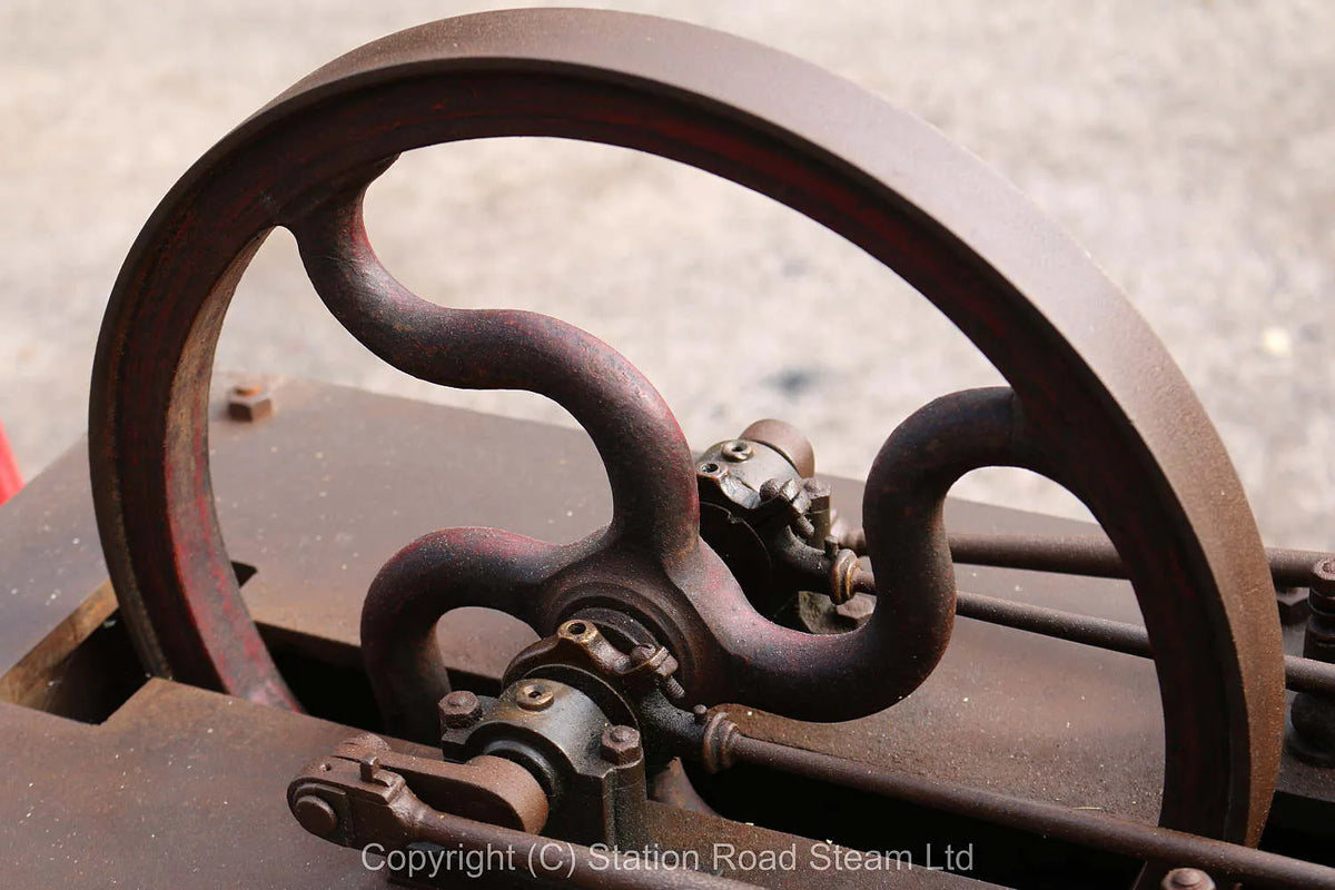 Antique twin cylinder horizontal engine