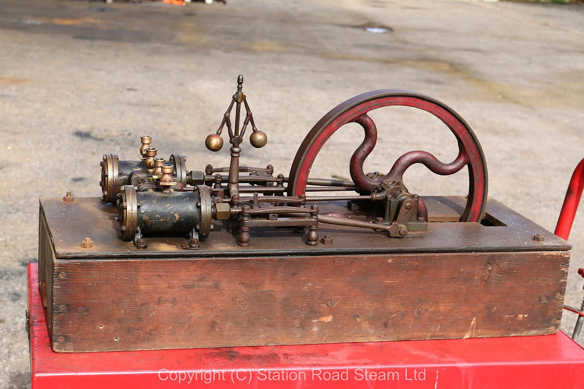 Antique twin cylinder horizontal engine
