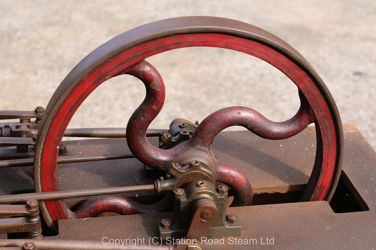 Antique twin cylinder horizontal engine