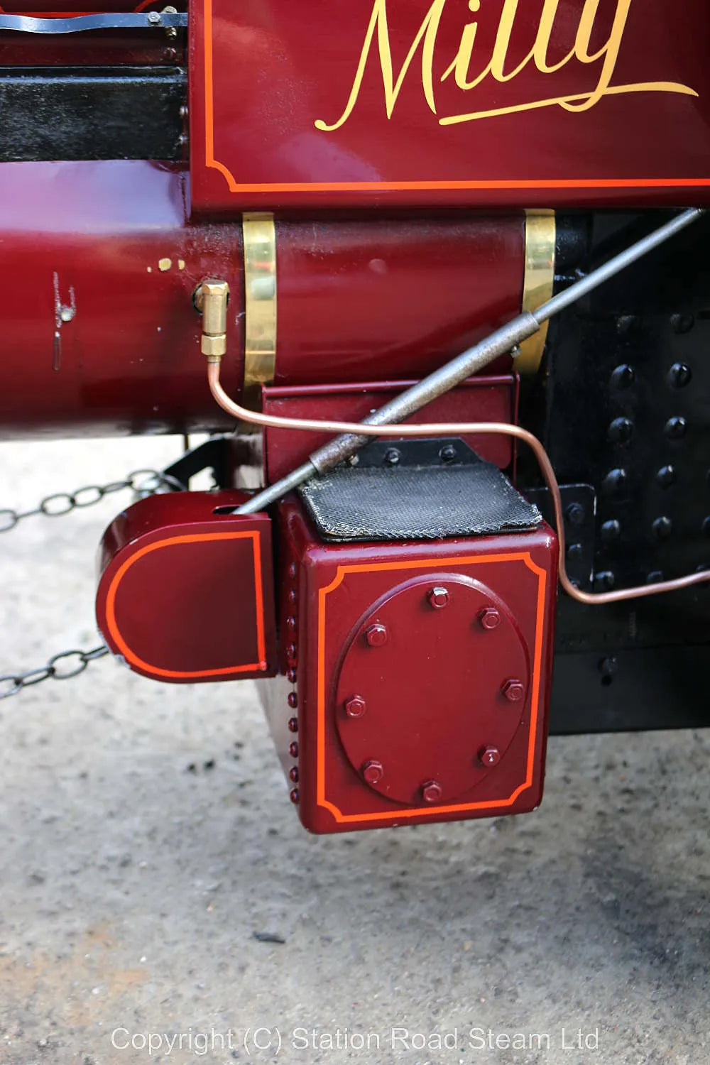 3 inch scale Aveling & Porter steam tractor with driving trolley