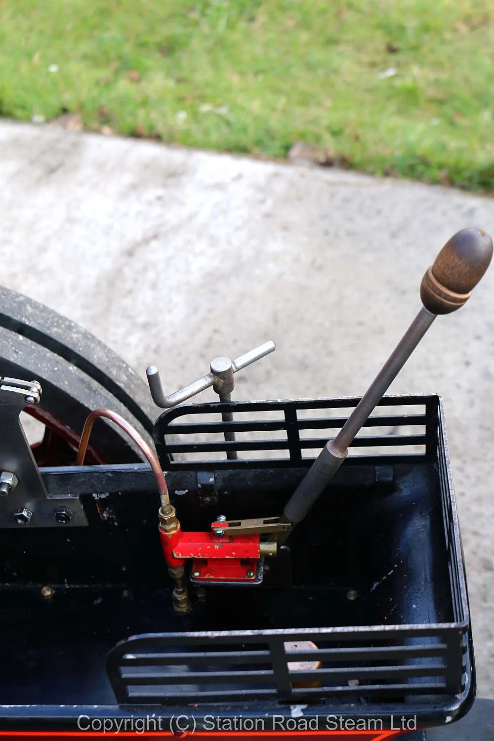 3 inch scale Aveling & Porter steam tractor with driving trolley