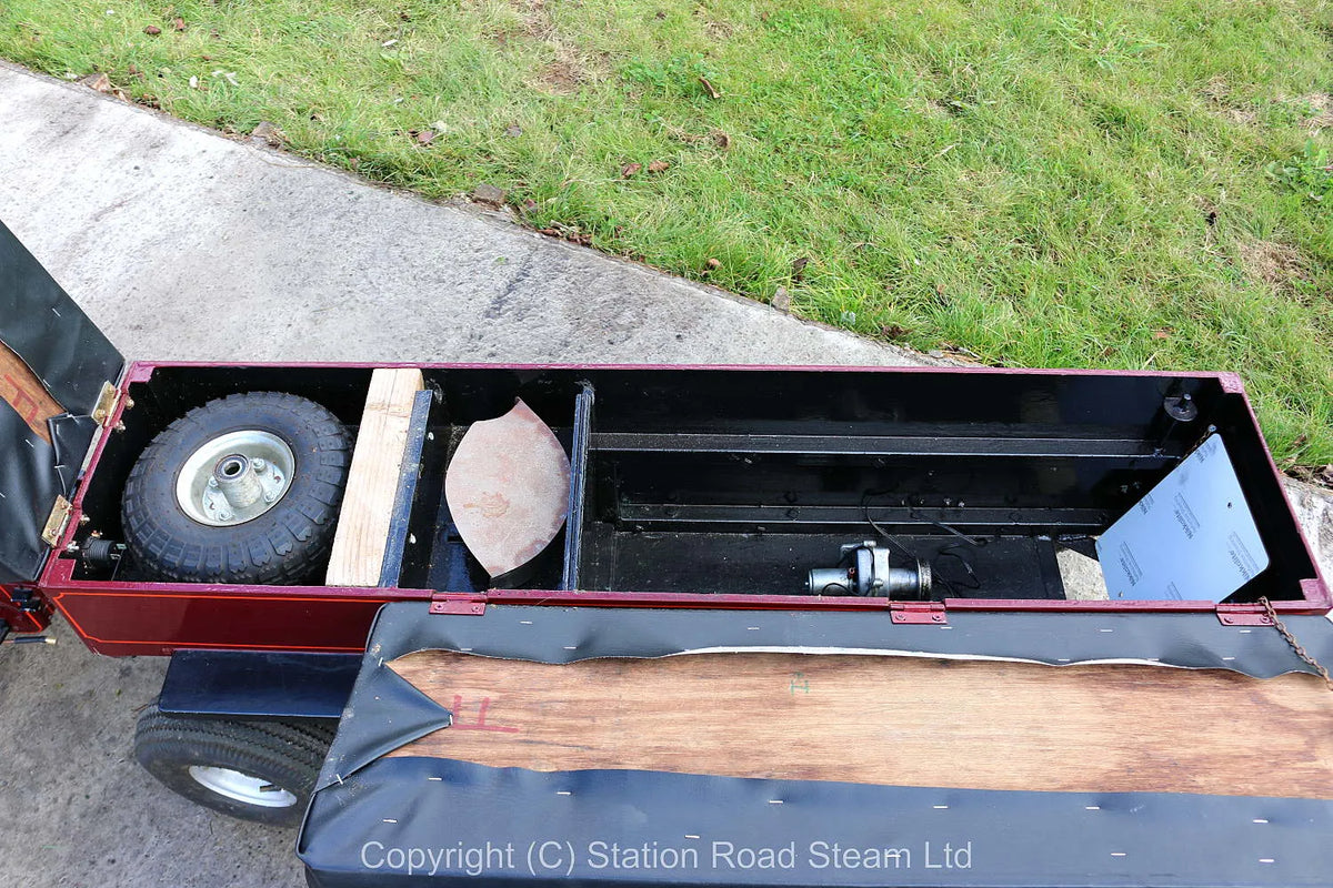 3 inch scale Aveling & Porter steam tractor with driving trolley