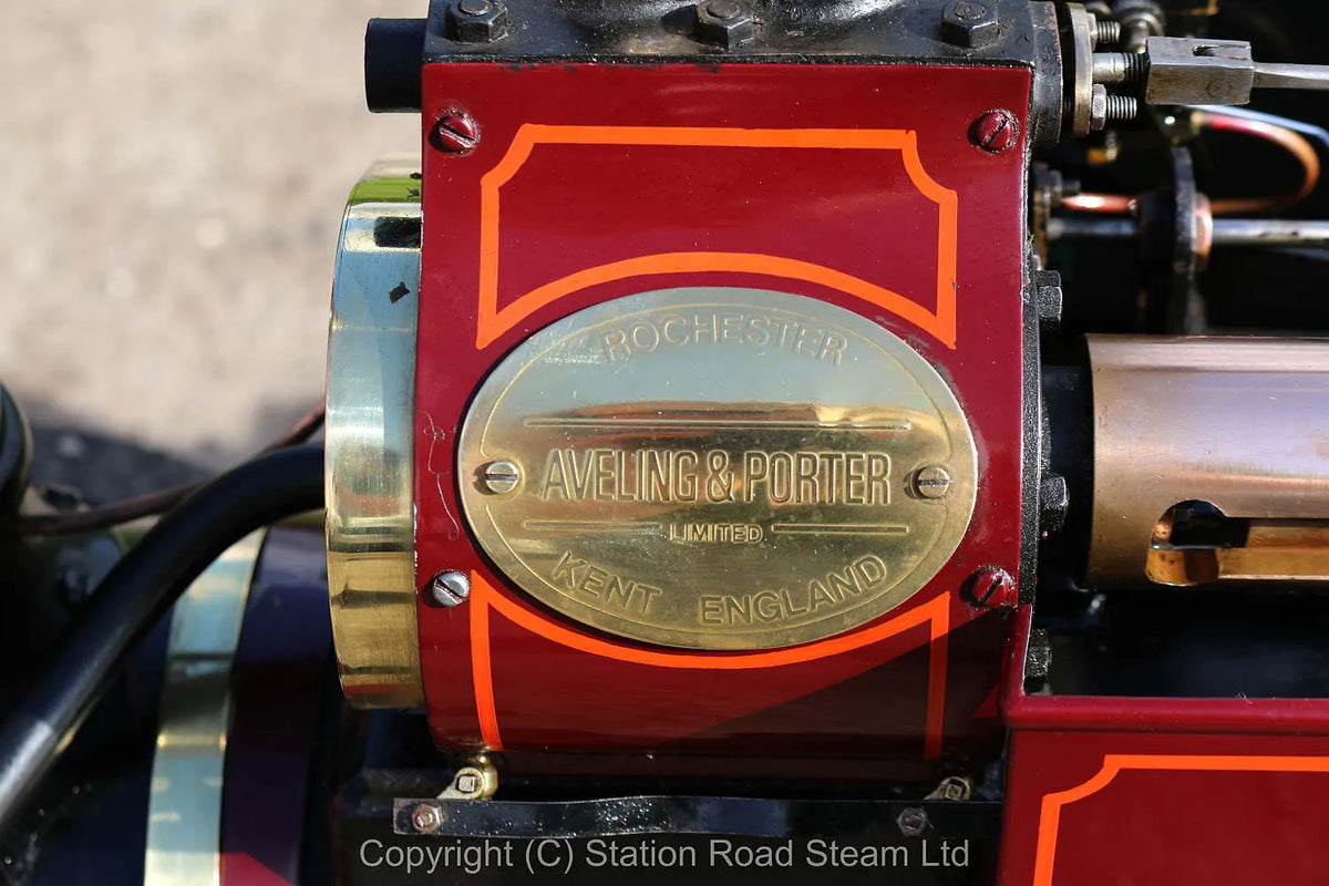 3 inch scale Aveling & Porter steam tractor with driving trolley