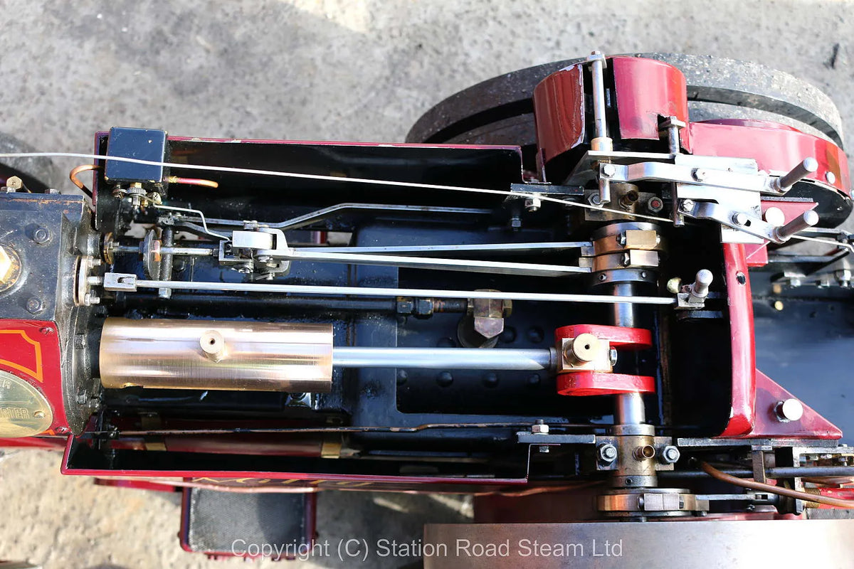 3 inch scale Aveling & Porter steam tractor with driving trolley