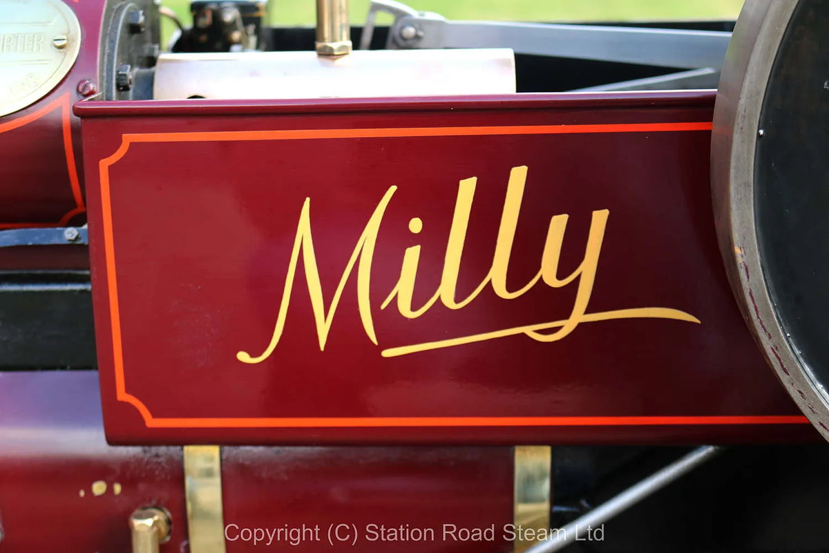 3 inch scale Aveling & Porter steam tractor with driving trolley