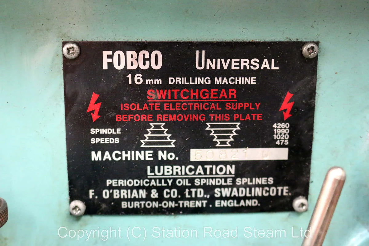 "Fobco" floor standing drilling machine