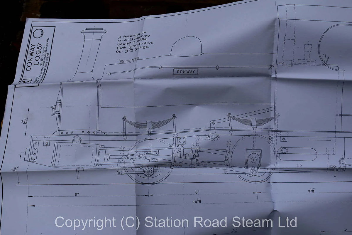 Part-built 3 1/2 inch gauge "Conway" 0-4-0T with boiler kit