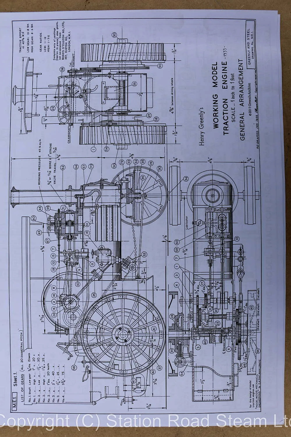 Greenly traction engine, castings, part-built boiler
