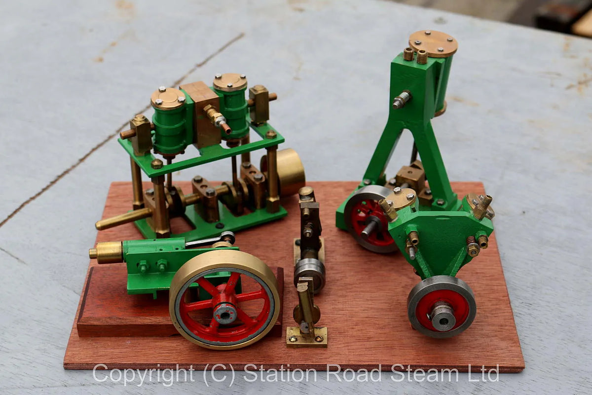 Set of six stationary engines on base board