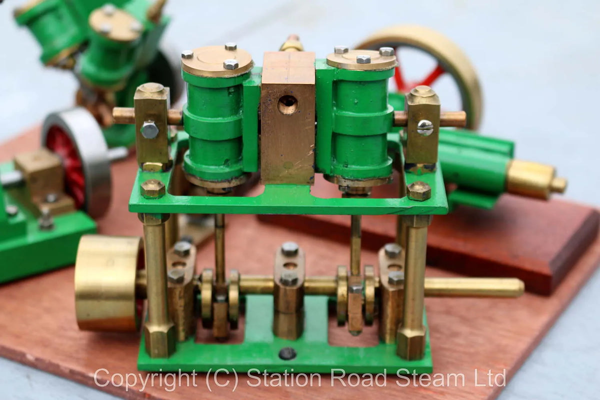 Set of six stationary engines on base board