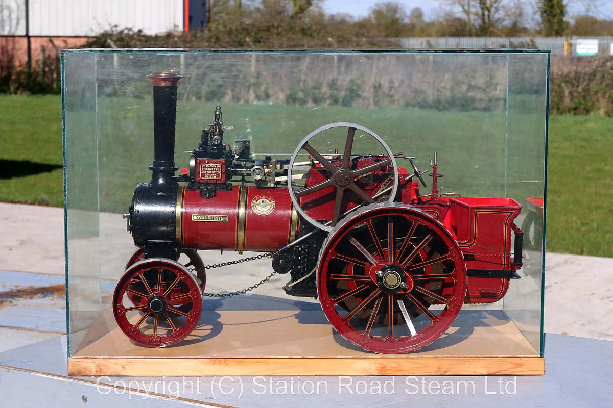 1 1/2 inch scale Allchin traction engine with glass case