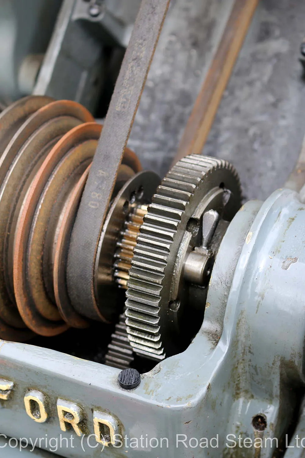 Myford Super 7B lathe on cabinet stand