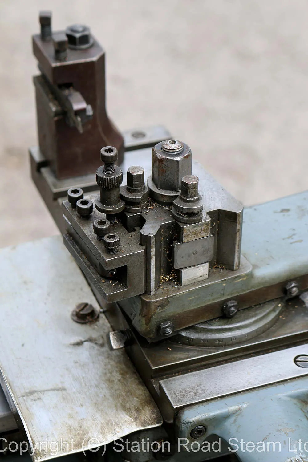 Myford Super 7B lathe on cabinet stand