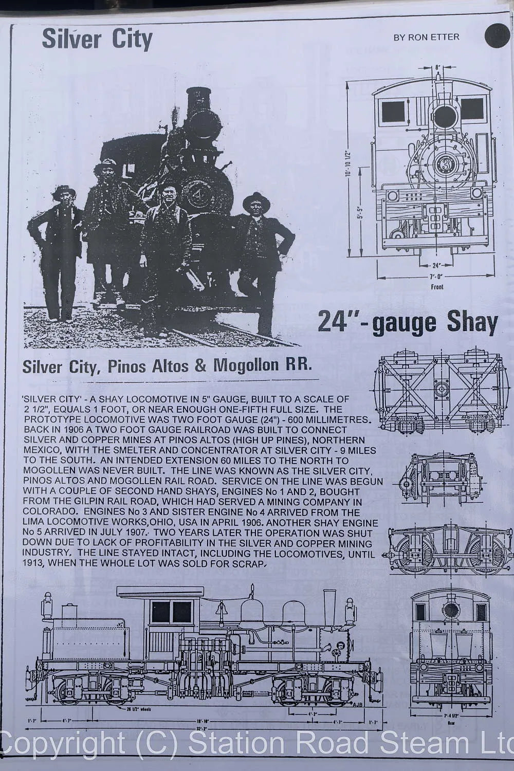 5 inch gauge Pinos Altos & Mogollon Railroad Shay
