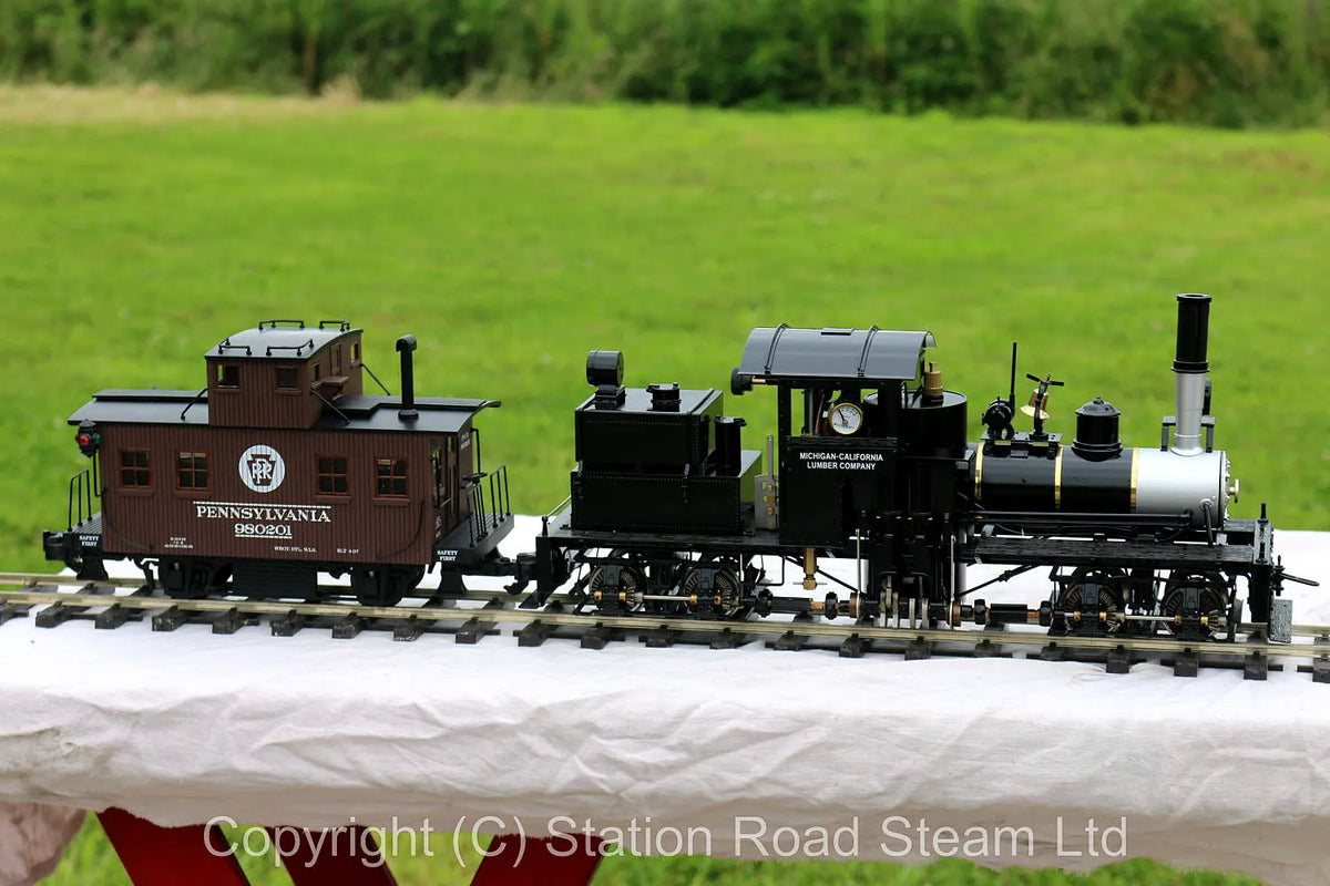 Gauge 1 Accucraft two cylinder Shay with three trucks