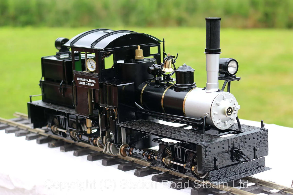 Gauge 1 Accucraft two cylinder Shay with three trucks