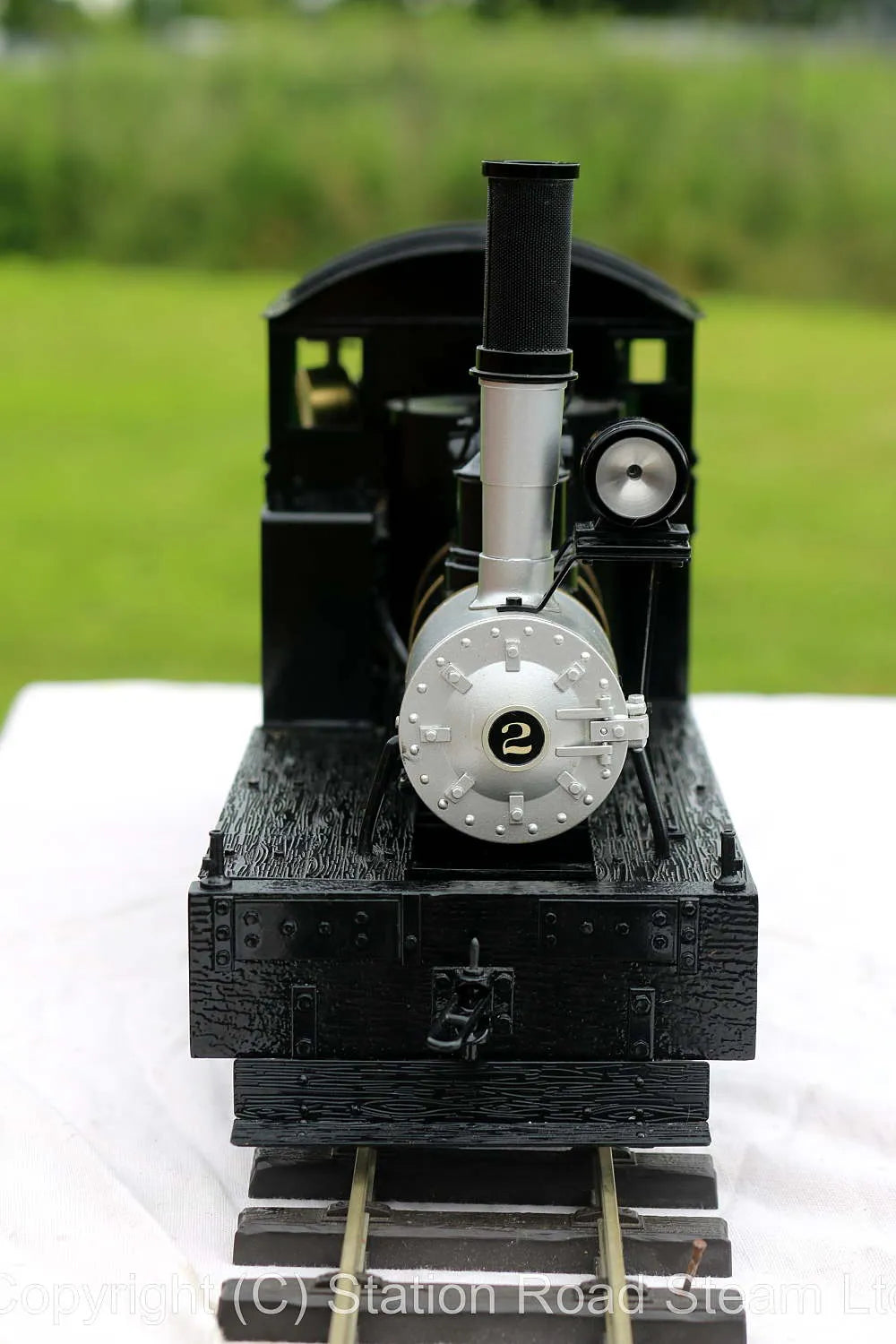 Gauge 1 Accucraft two cylinder Shay with three trucks