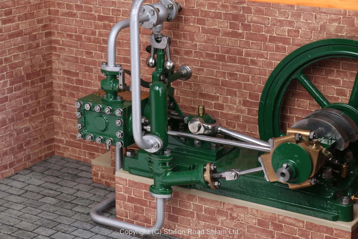 Mill engine in workshop diorama case