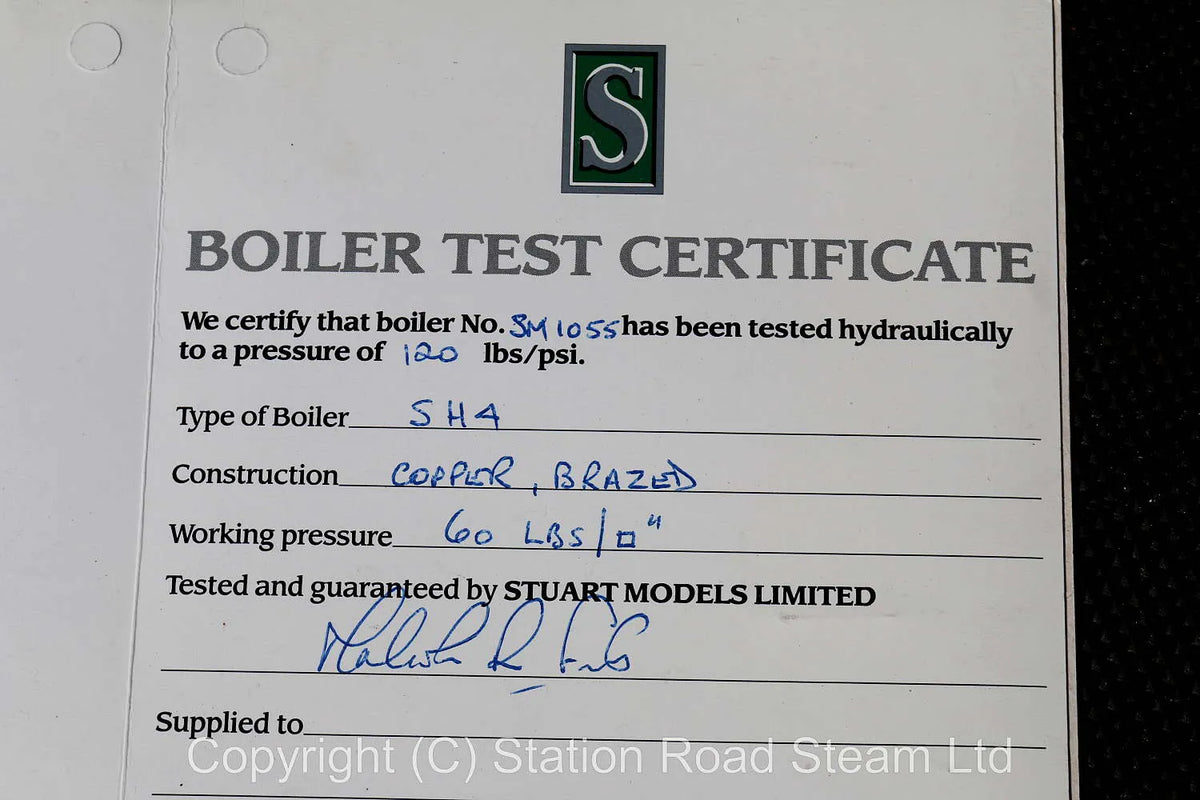 Stuart SH4 gas-fired boiler with hand pump, gas tank & burner