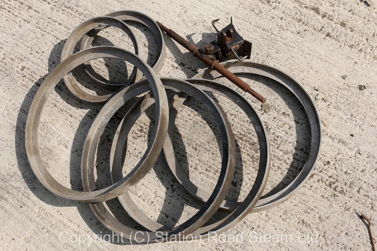 3 inch scale Burrell wheels rims & front axle assembly