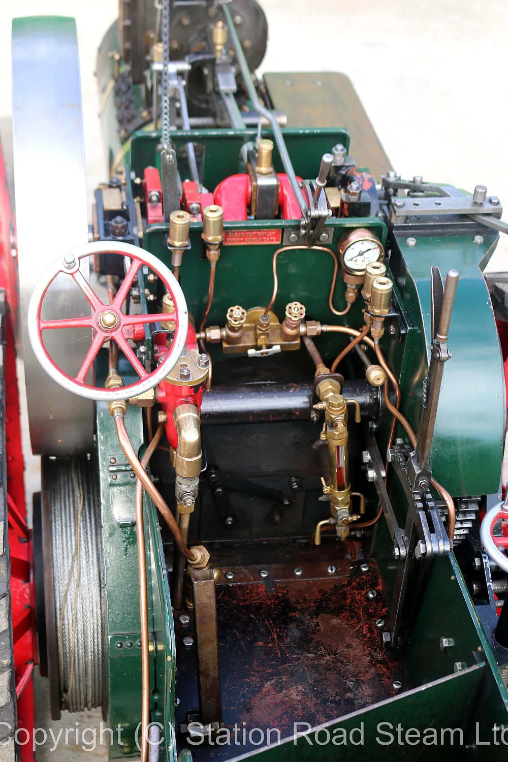 4 1/2 inch scale Burrell agricultural engine with passenger trolley