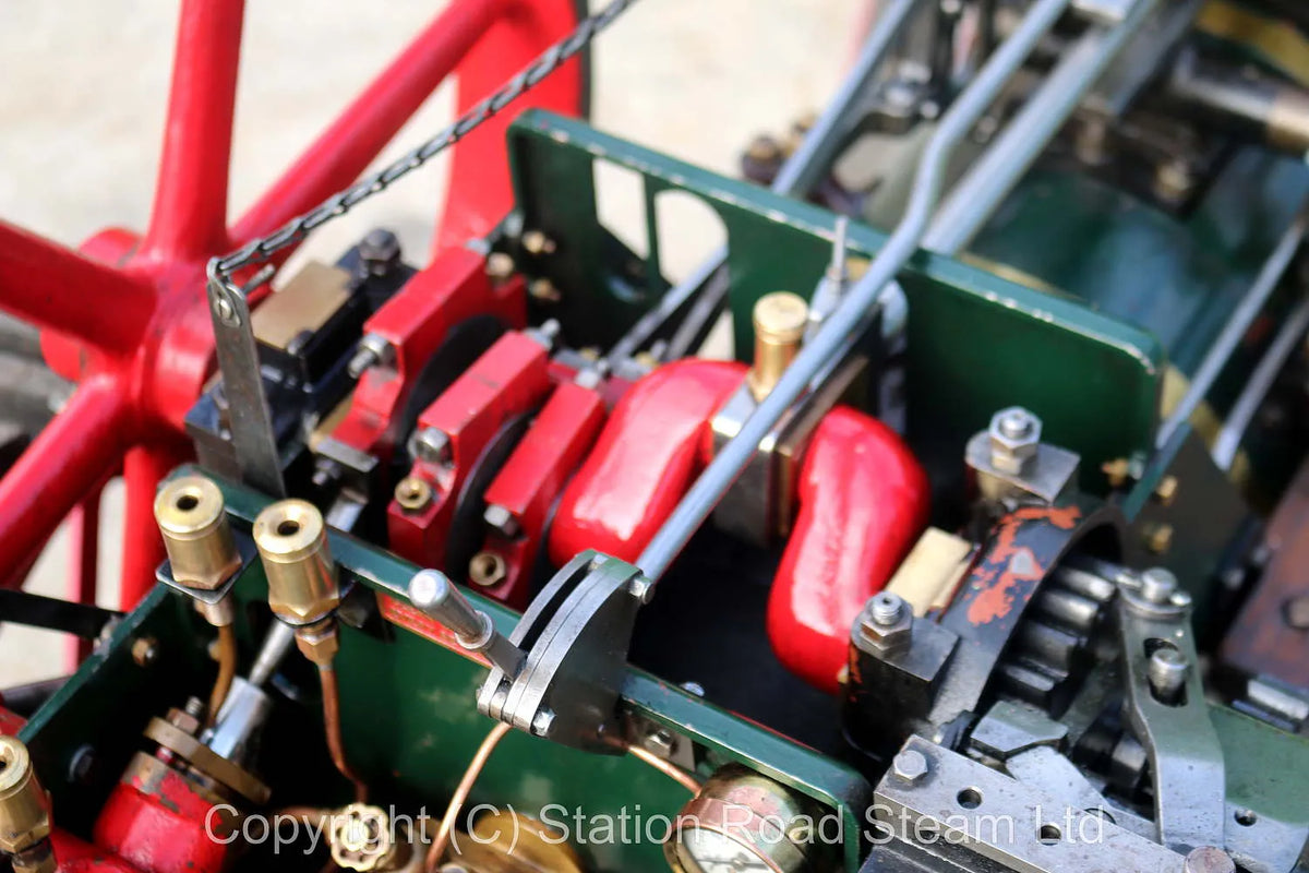 4 1/2 inch scale Burrell agricultural engine with passenger trolley