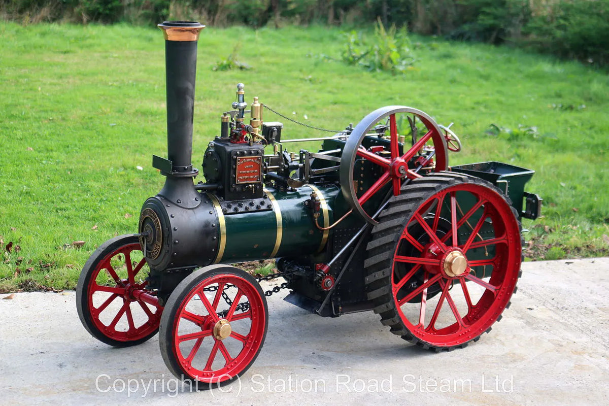 4 1/2 inch scale Burrell agricultural engine with passenger trolley