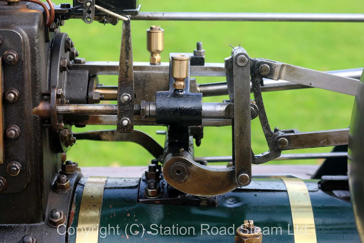 4 1/2 inch scale Burrell agricultural engine with passenger trolley