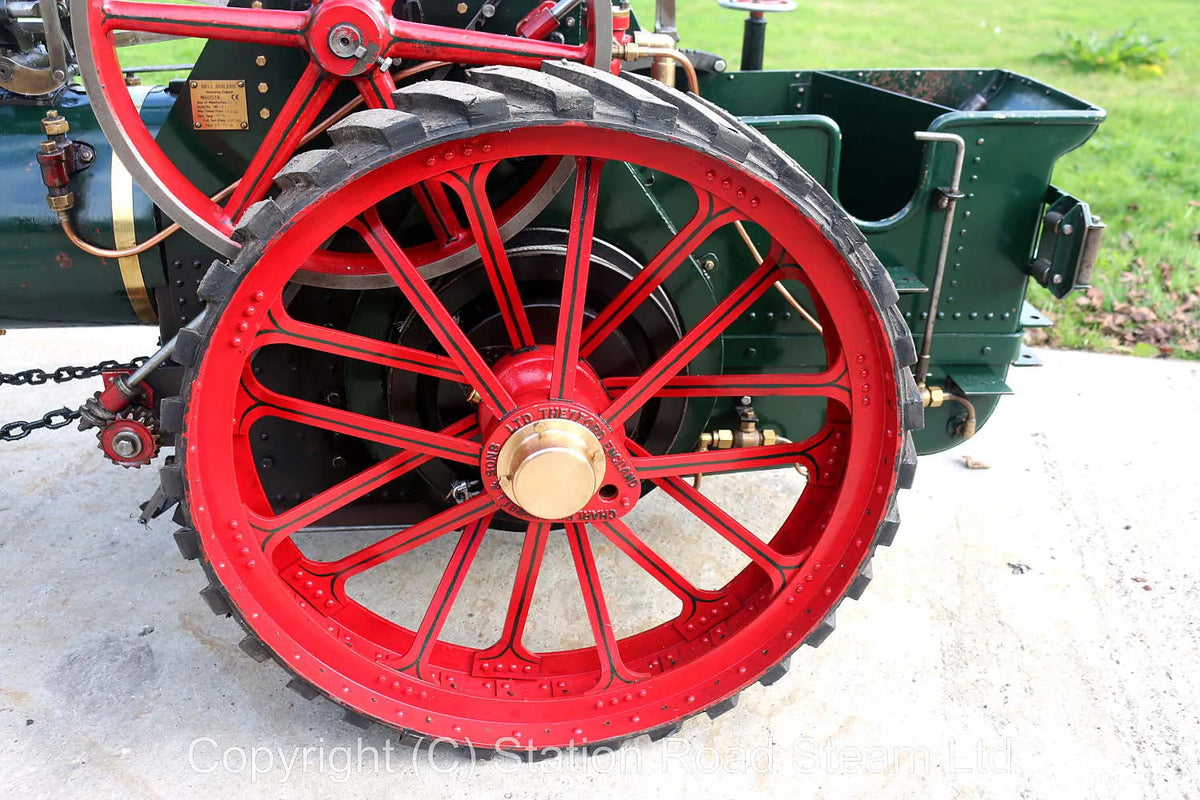 4 1/2 inch scale Burrell agricultural engine with passenger trolley