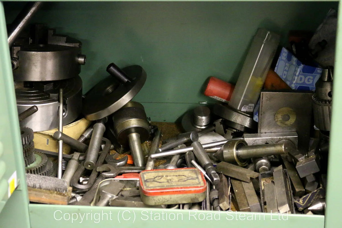 Green Myford Super 7, clutch, power cross feed