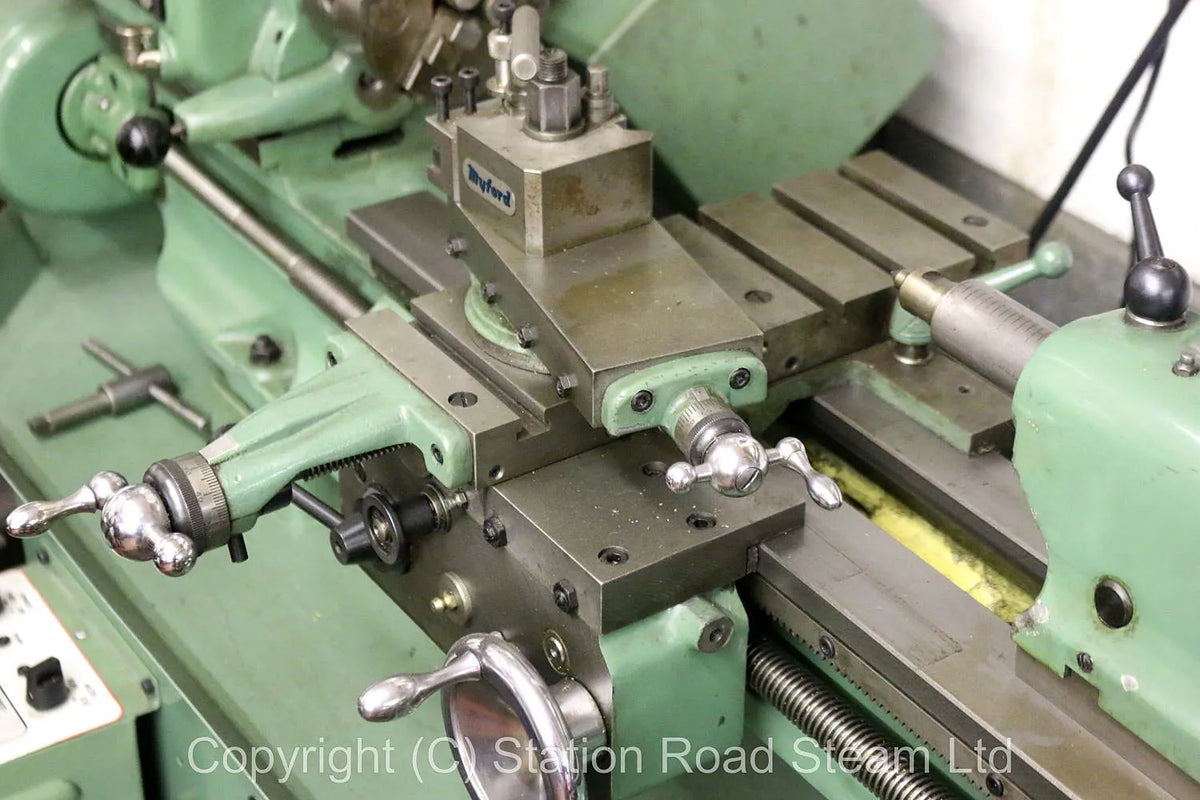 Green Myford Super 7, clutch, power cross feed