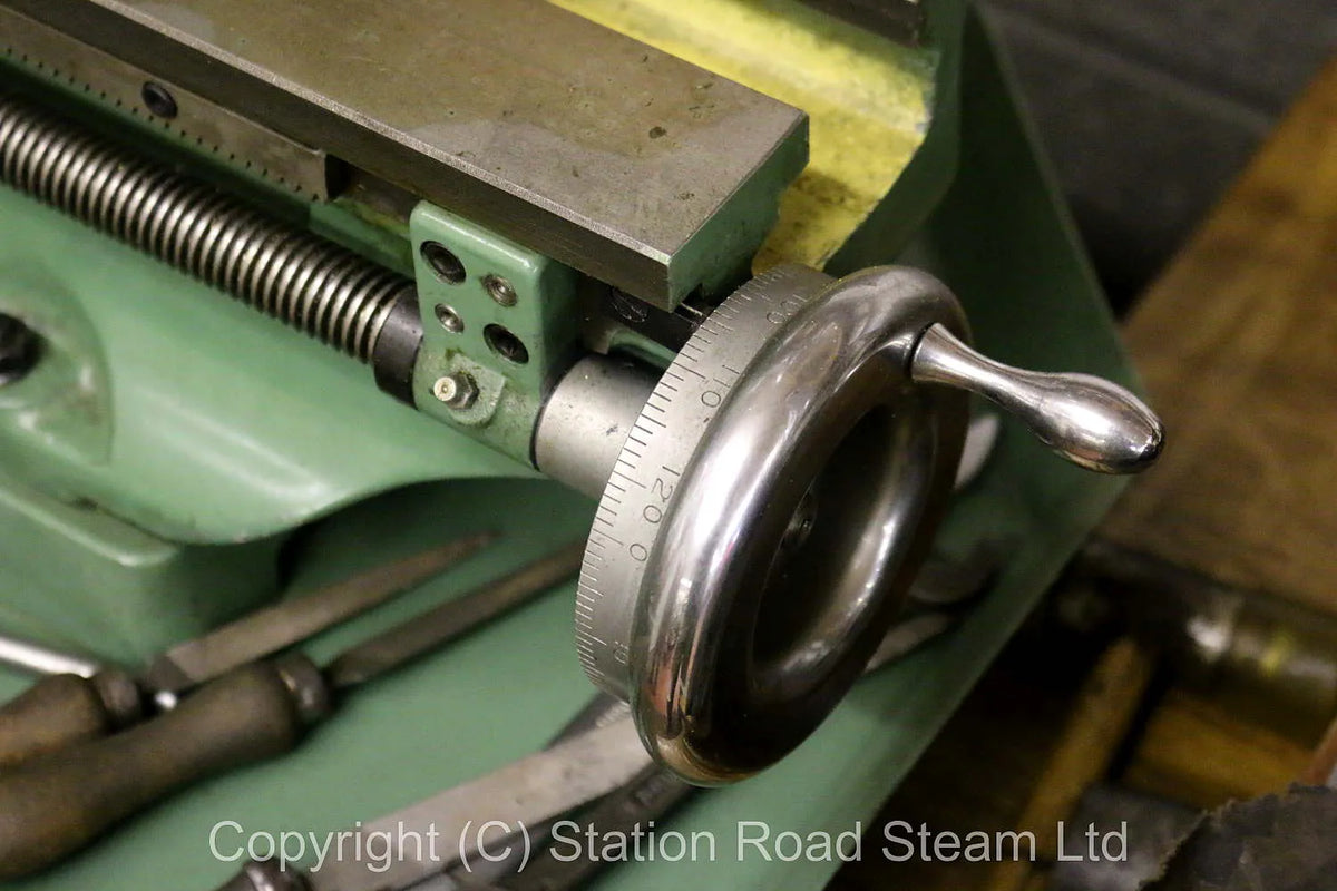 Green Myford Super 7, clutch, power cross feed