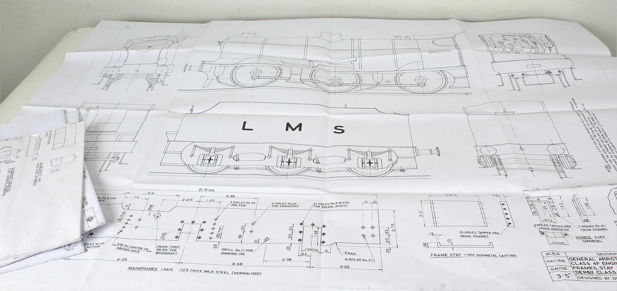 3 1/2 inch gauge Derby 4F parts, drawings