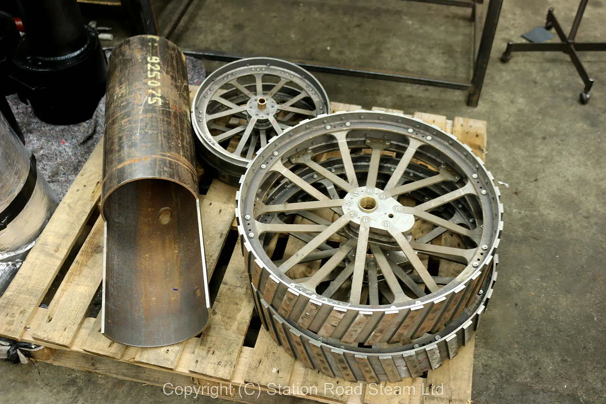 Wheels, boiler kit and professionally machined parts for 4 inch scale Foster