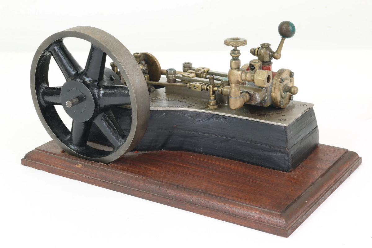 Antique horizontal mill engine with regulator valve