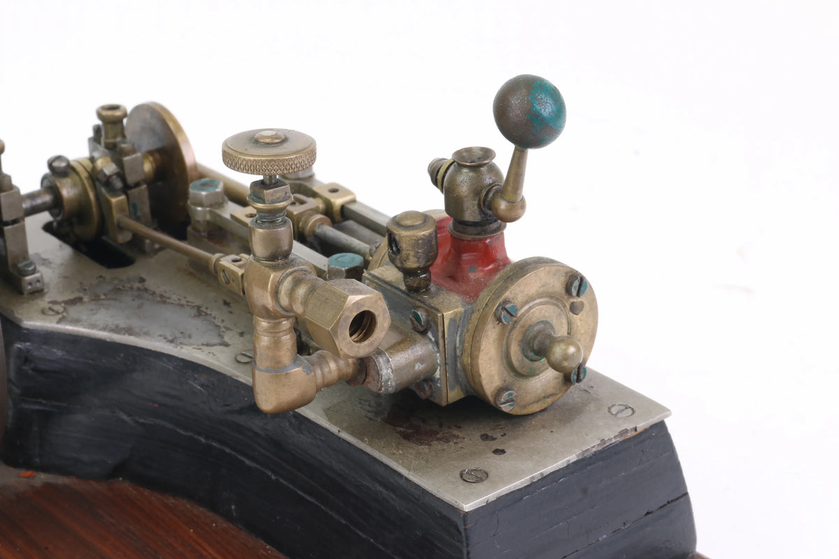Antique horizontal mill engine with regulator valve
