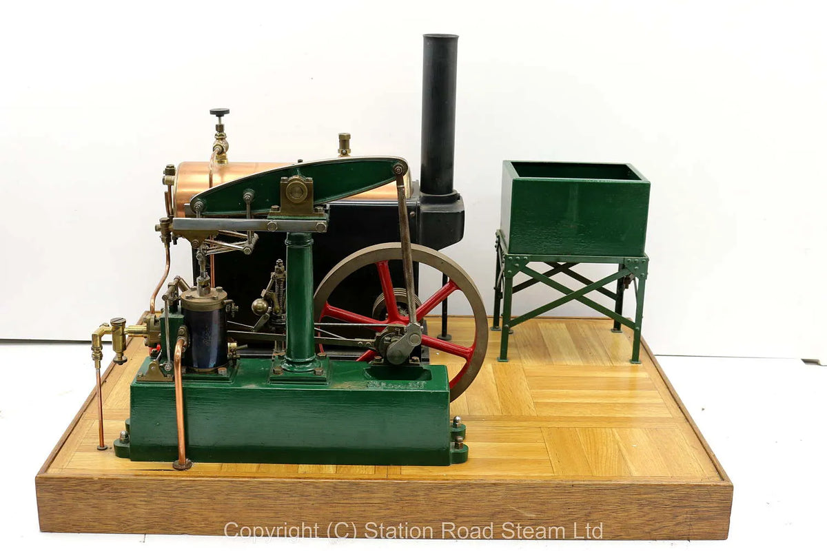 Stuart 504 boiler with beam engine, water tank and hand pump