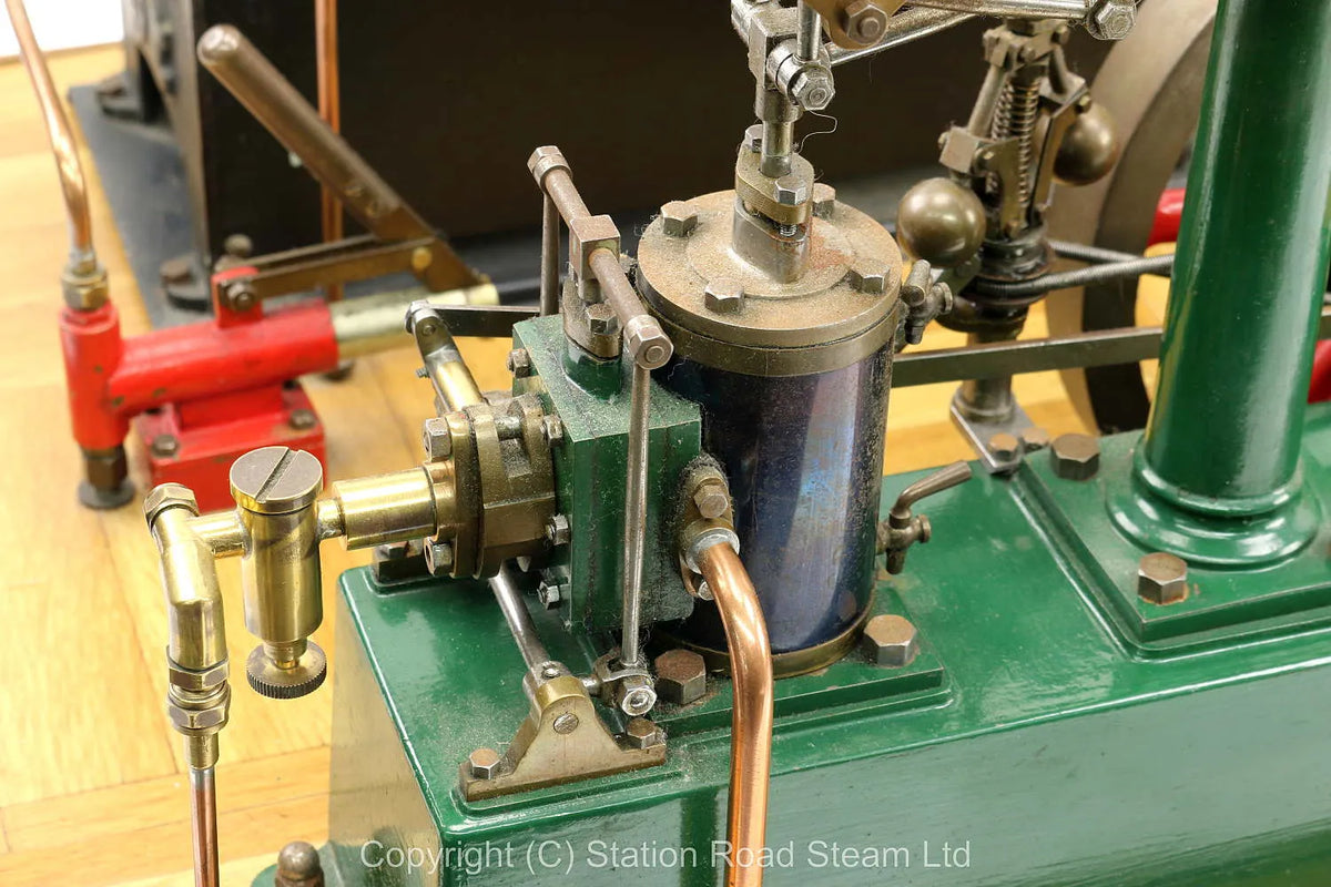 Stuart 504 boiler with beam engine, water tank and hand pump