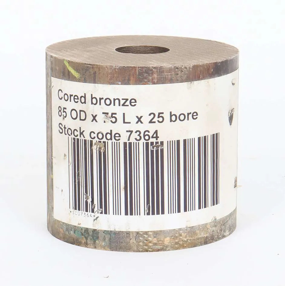 Cored bronze, 85 OD x 75 L x 25 bore