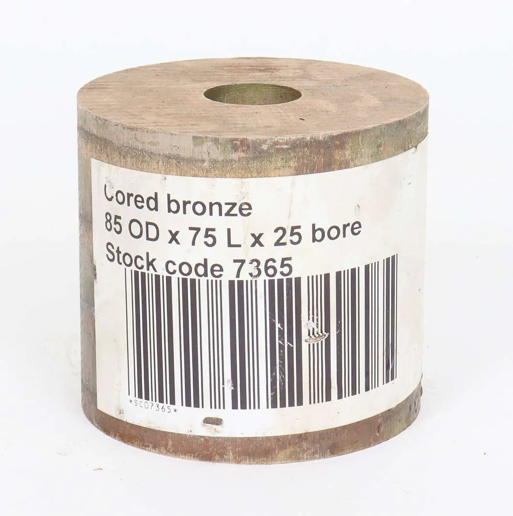 Cored bronze, 85 OD x 75 L x 25 bore
